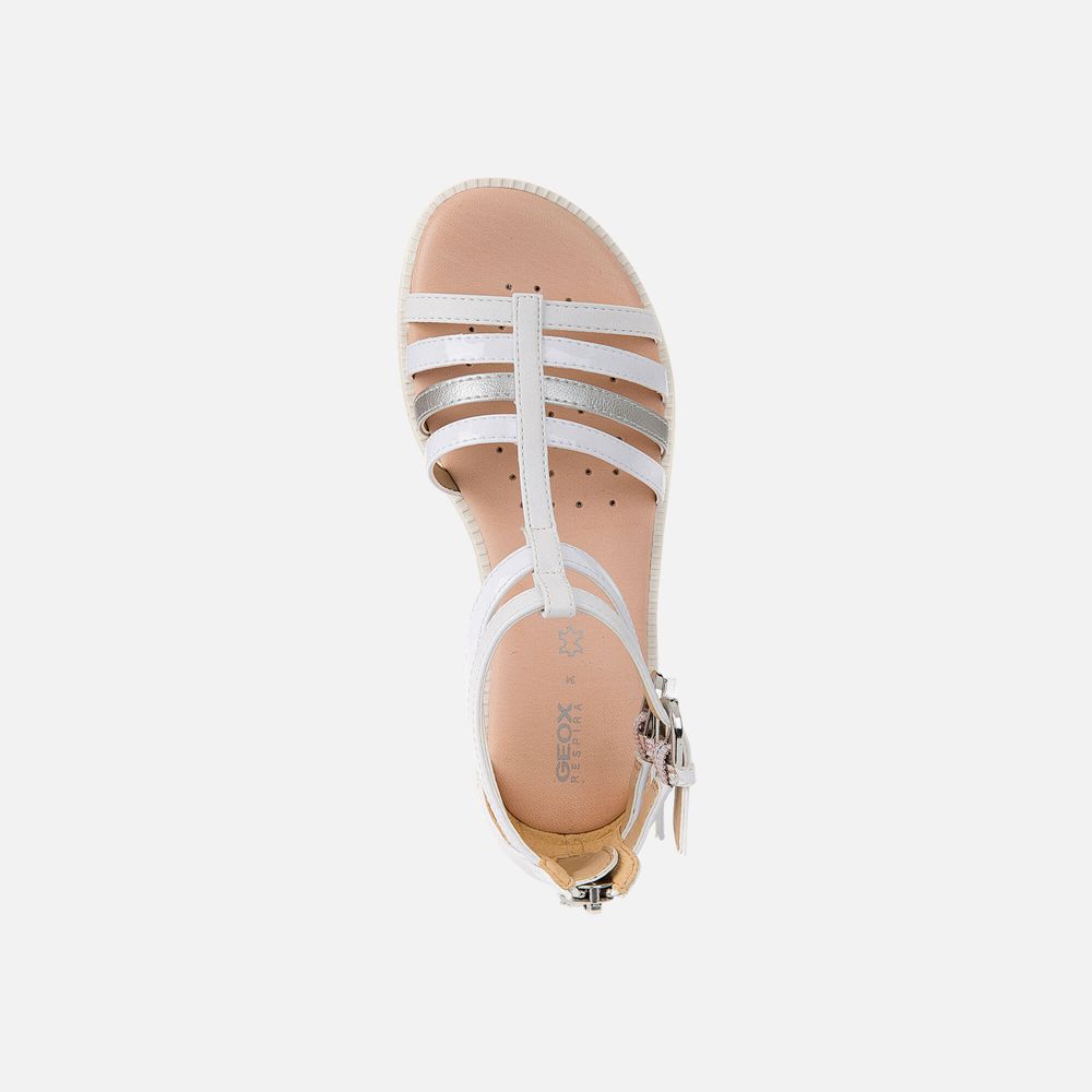 Sandalias Geox Menina Branco - Karly - WBUZX2571
